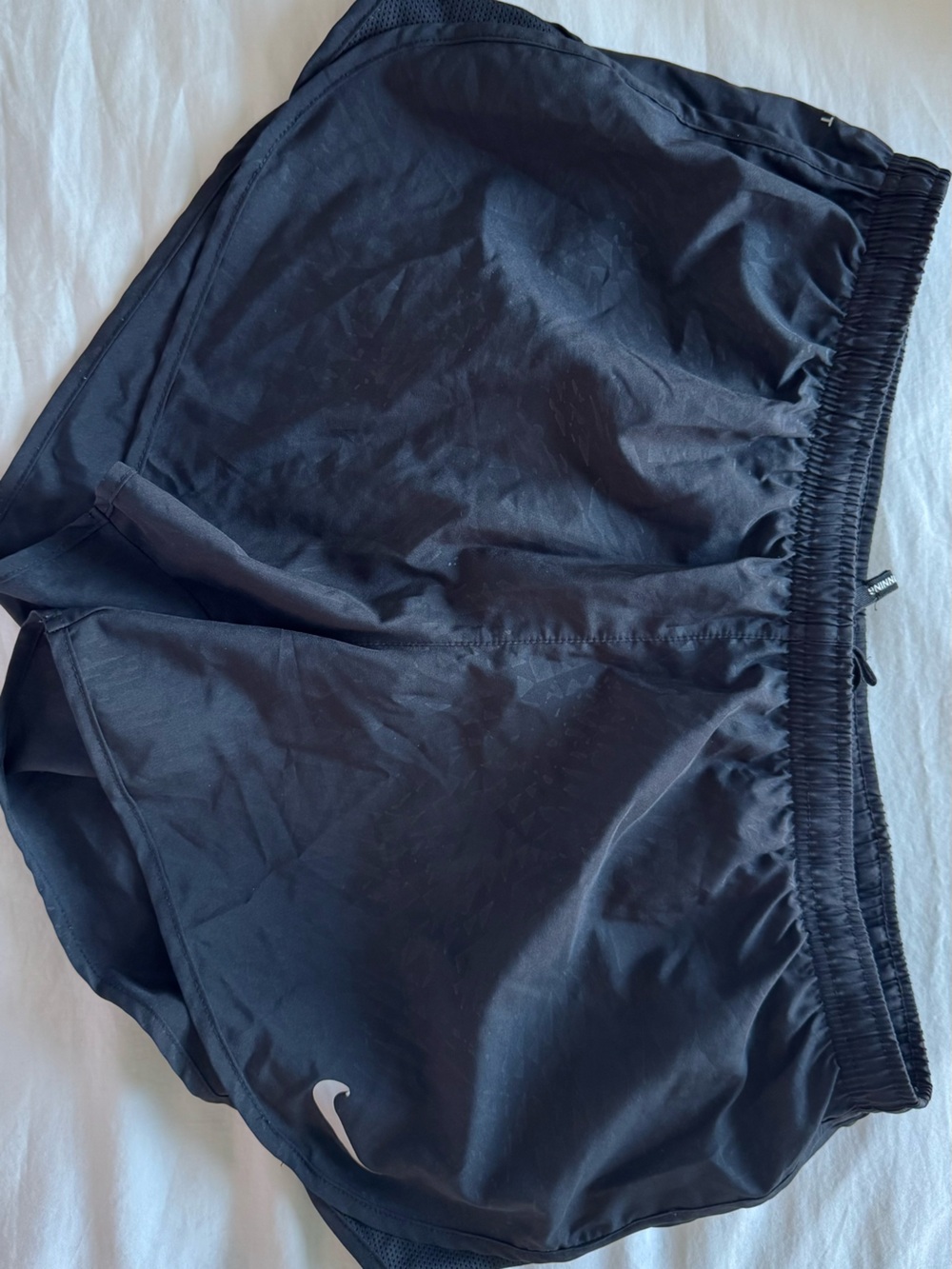 Nike Black Athletic Shorts with White Swoosh